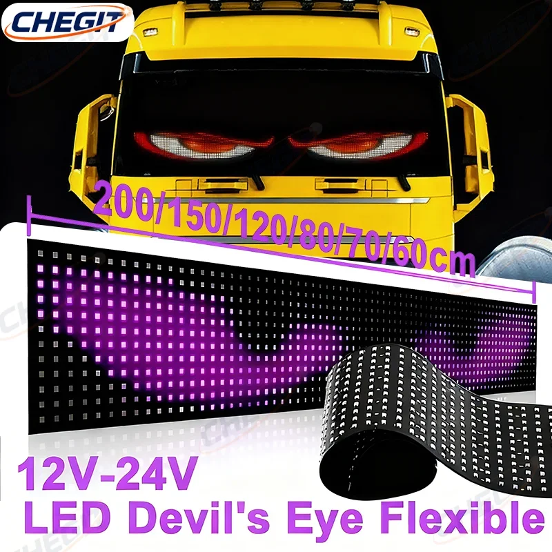 

DIY Custom Text Pattern LED Eyes for Truck Programmable Display Devil Eye Car Scrolling Advertising LED Sign with App Control