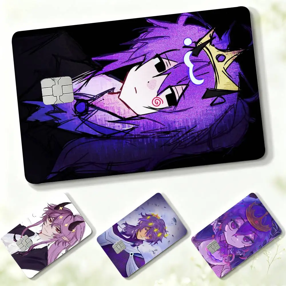 Long-haired purple-haired demon  Credit Card HD Stickers Small Chip Waterproof Sticker Game Card Decal Gift