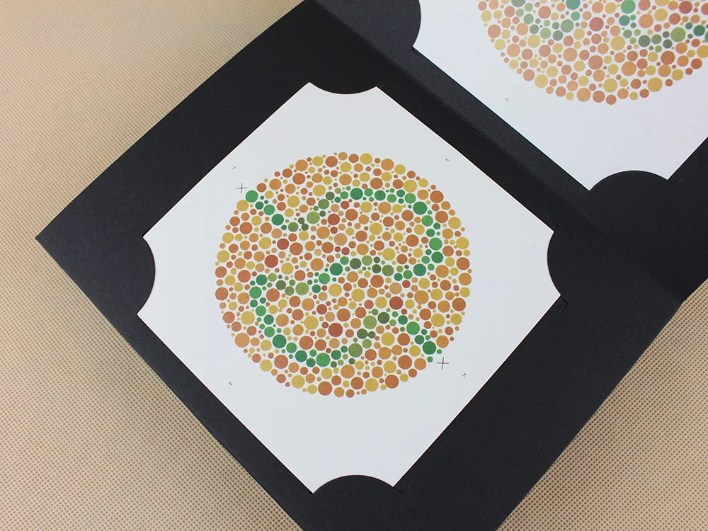 Ishihara Book 38 Plates Optometry Blindness Color Deficiency Test Card