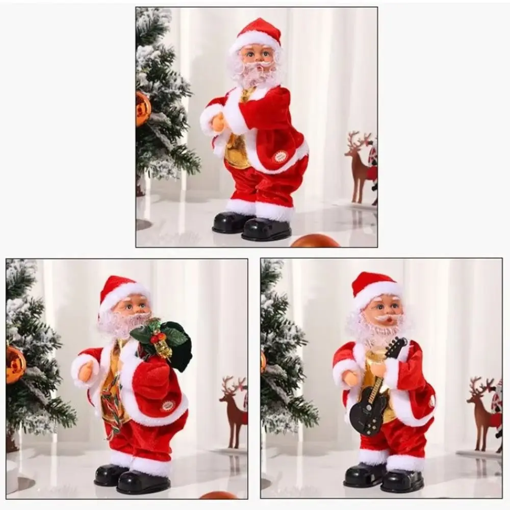 مضحك الدائمة سانتا كلوز الزينة الكهربائية مع الموسيقى سانتا كلوز Twerking تمثال دمية شجرة عيد الميلاد زخرفة الهدايا #4