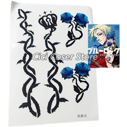 Anime Blue Lock Michael Kaiser Tattoo Sticker Make Up Props Stickers Halloween Party Carnival Roleplay Accessories