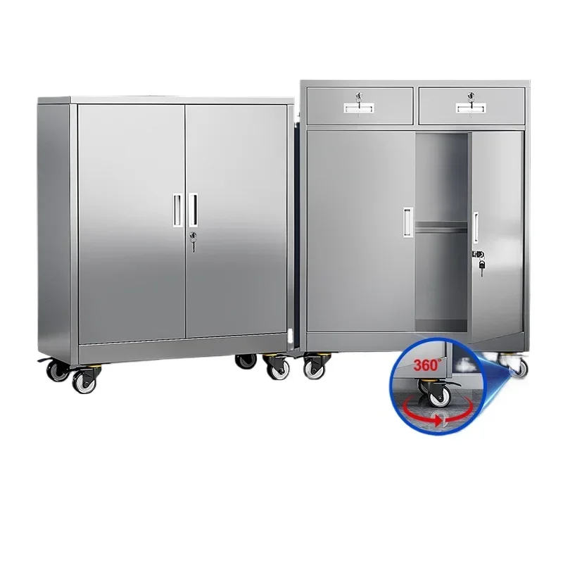 Thickened 304 Stainless Steel File Cabinet Balcony Locker Household Tool Cabinet Bedroom Storage Low Cabinet with Lock
