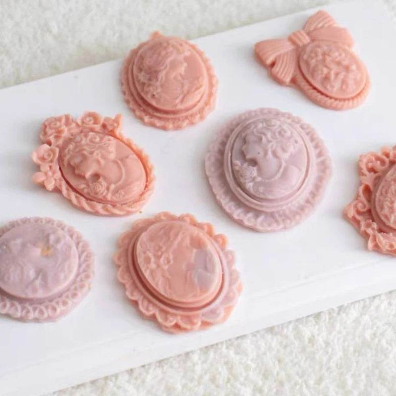 Fondant Mould Handmade Soap Mold European Elegant Retro Avatar Jewelry Decor Silicone Mold DIY Baking Chocolate Clay Resin Mold