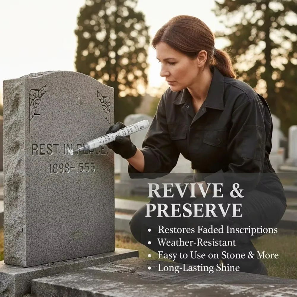 New Waterproof Tombstone Marker Ceramic Repair Wood Craft Paint Pen Metal Marking Stone Inscription Pen