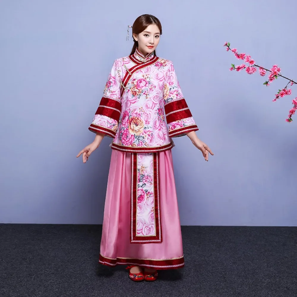

Chinese Traditional Dress Woman Clothing Cheongsam Qipao Fashion Clothes Streetwear Vintage Two Piece Set Cosplay Ethnic Style