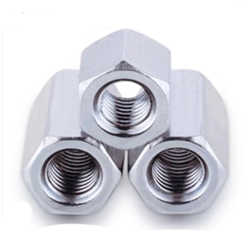 

2-10pcs M3 M4 M5 M6 Rod Coupling Hex Nut steel Galvanized Long Hex Nut Connection Thread Nut standoff spacer