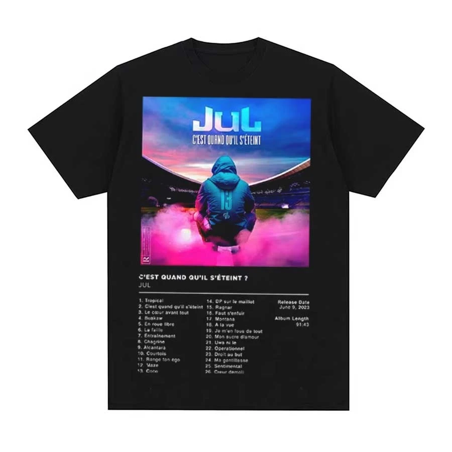 

Rapper Jul Tour 2025 T-shirt Men Women Harajuku Hiphop Streetwear 100% Cotton T Shirts Short Sleeve JUL19