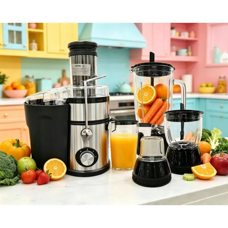 4-in-1 Centrifugal Juicer Blender Combo Multi-Functional Juice Extractor with Grinder Electric Juicer Machine for Home Kitchen