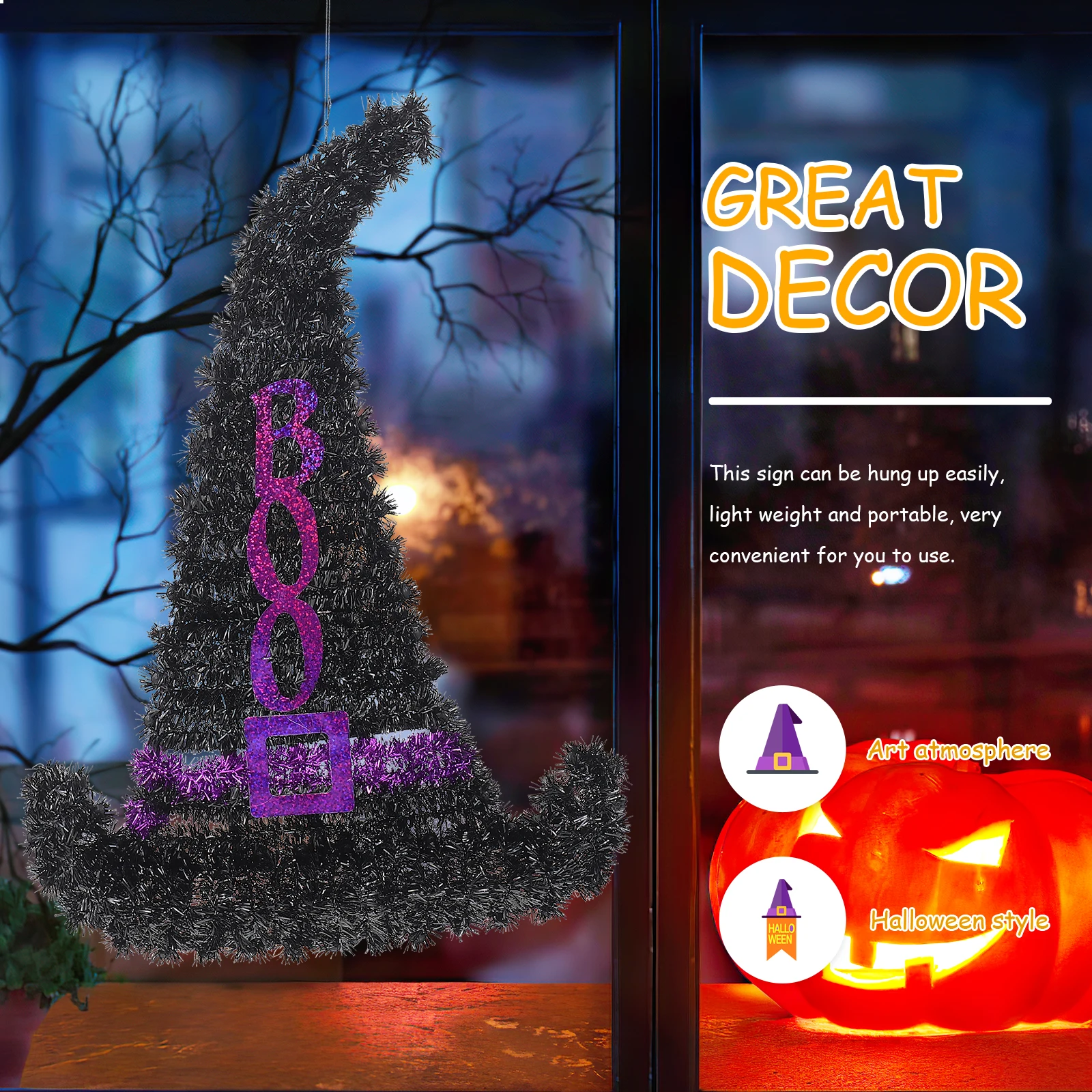 

Witch Hat Pendant Halloween Home Decor Hanging Decorations for Party Hats Inflatable Indoor Ornament Man