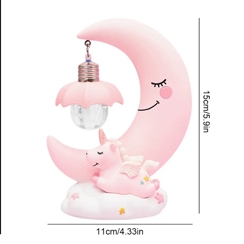 Cartoon Mond Led Nachtlicht Harz Baby Kindergarten Lampe Ornamente Nachttisch Lampe Kinder Geschenk Spielzeug