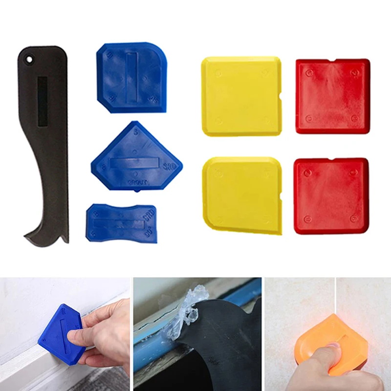 4Pcs/set Window Door Sealant Spreader Caulking Tool Kit Spatula Scraper Cement Caulk Removal Tool Finishing Sealant Grout