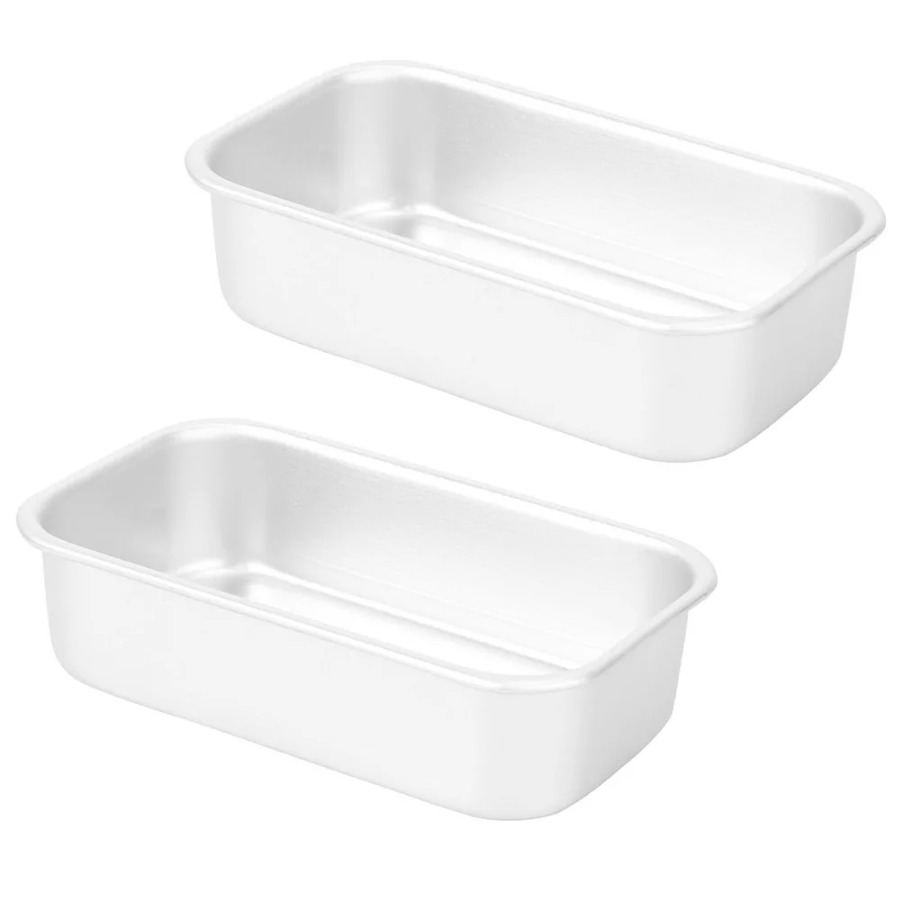 

2Pcs Cake Mold Toast Box Aluminium Alloy Baking Pan for Home Bread Temp Resistance Easy Demould Kitchen Bartender