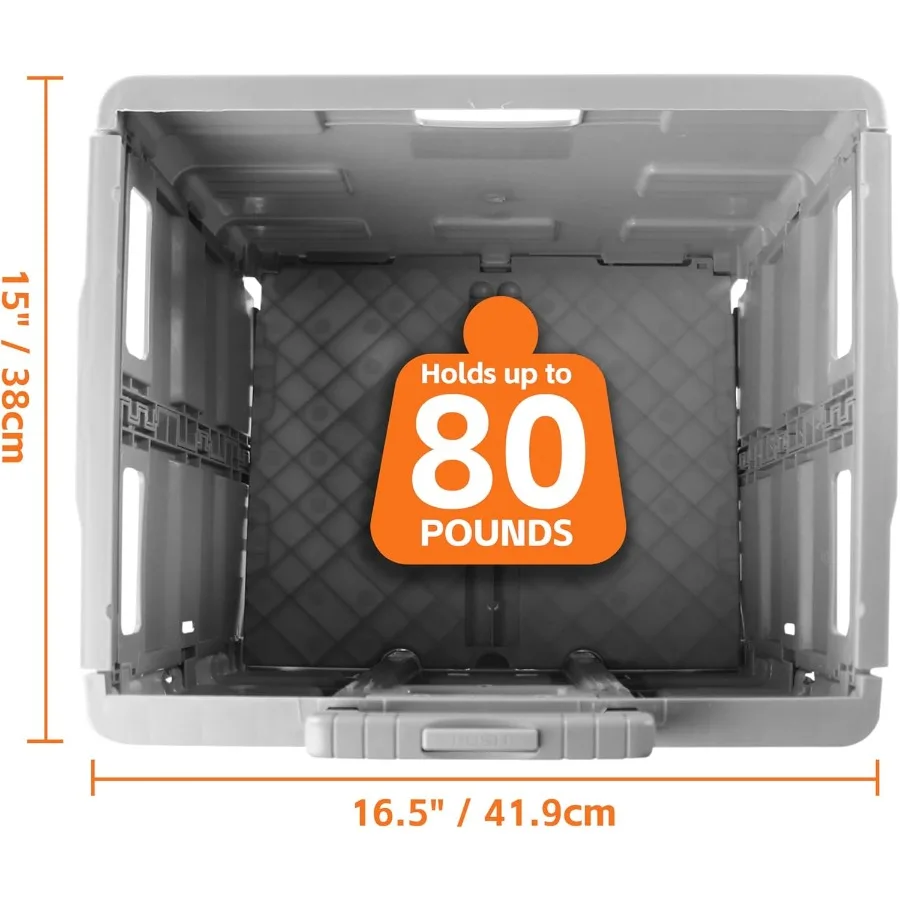 50876 عربة بقالة دوللي قابلة للطي باللون الرمادي قابلة للطي متعددة الوظائف مع مساحة تخزين إضافية وعجلات متينة وE