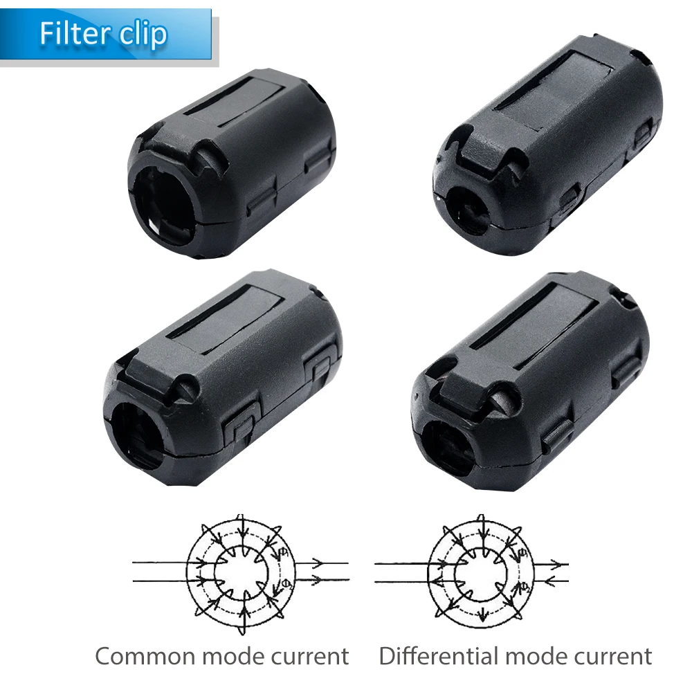 Multi Size Interference Filter Ferrite Core Cord Ring Choke Bead RFI EMI Noise Suppressor Core Filters Removable for Audio Cable