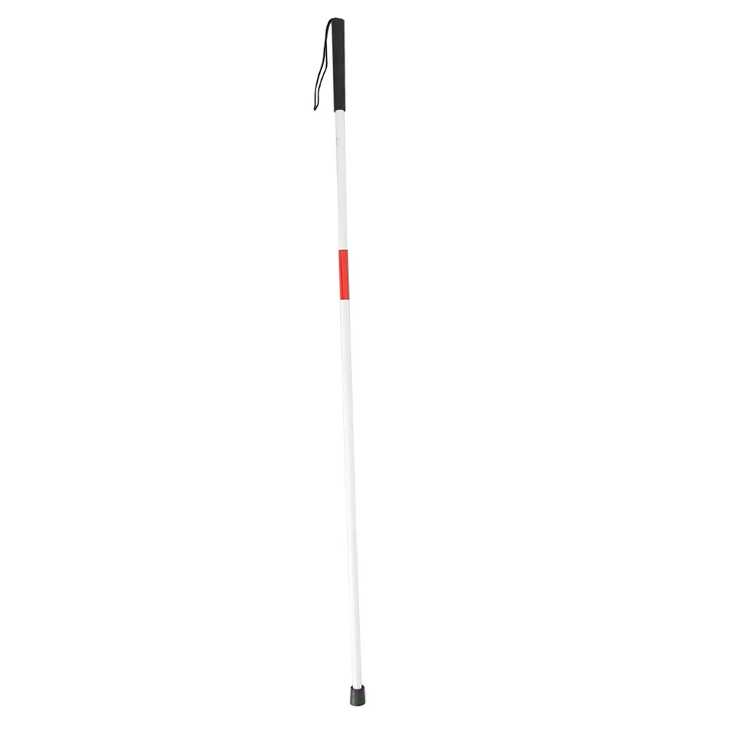 Stainless Steel Foldable Blind Crutch Cane White Walking Stick Wand 125cm