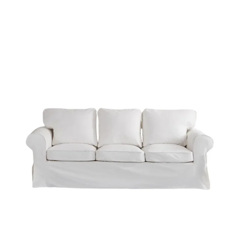 Niche designer removable linen fabric small apartment three-person living room sofa
