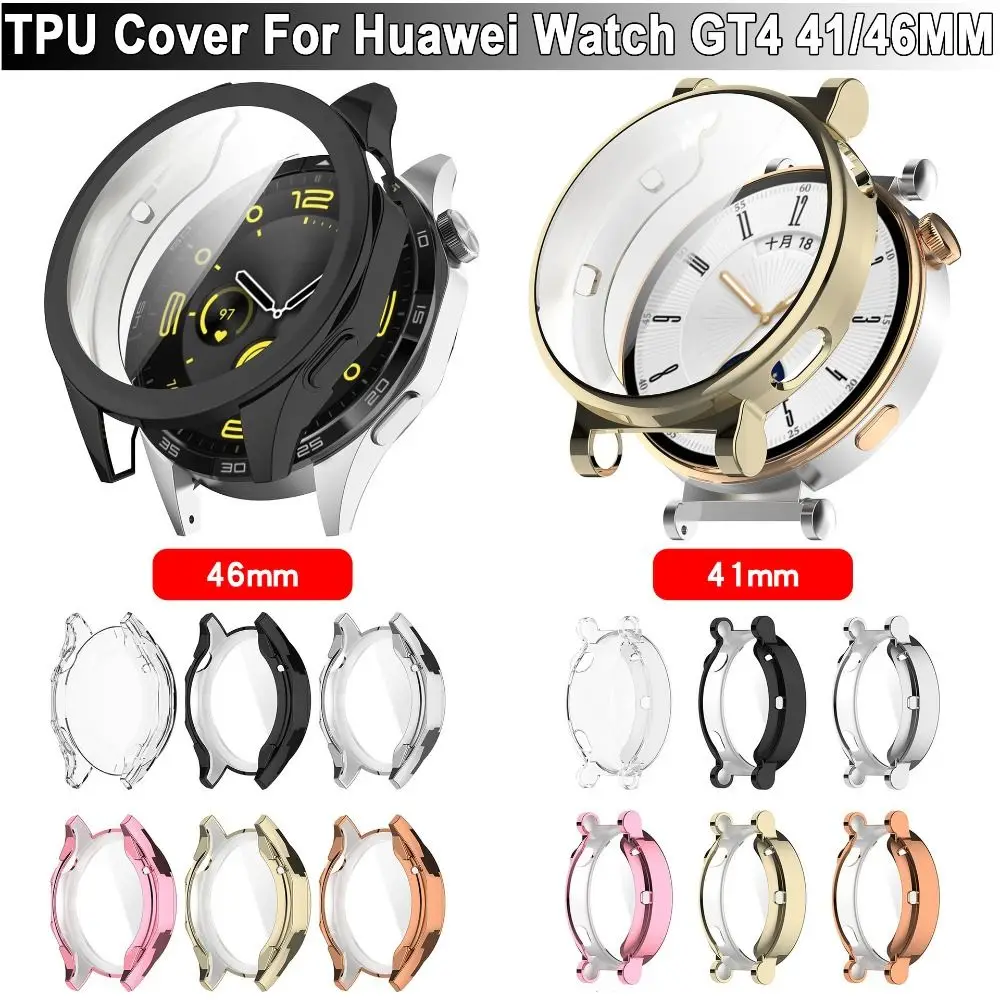 New Full Cover TPU Case Smart Watchband Screen Protector Accessories Bumper Protective Shell for Huawei Watch GT 4 41/46mm