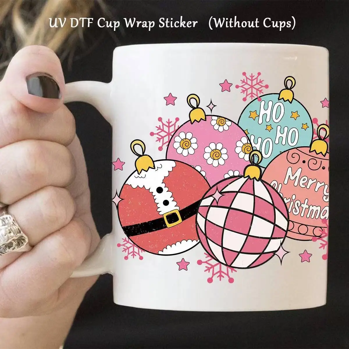 Santa Claus Snowman Transfer cup sticker label Glass cup stickers Crystal Label UV pattern transfer paste