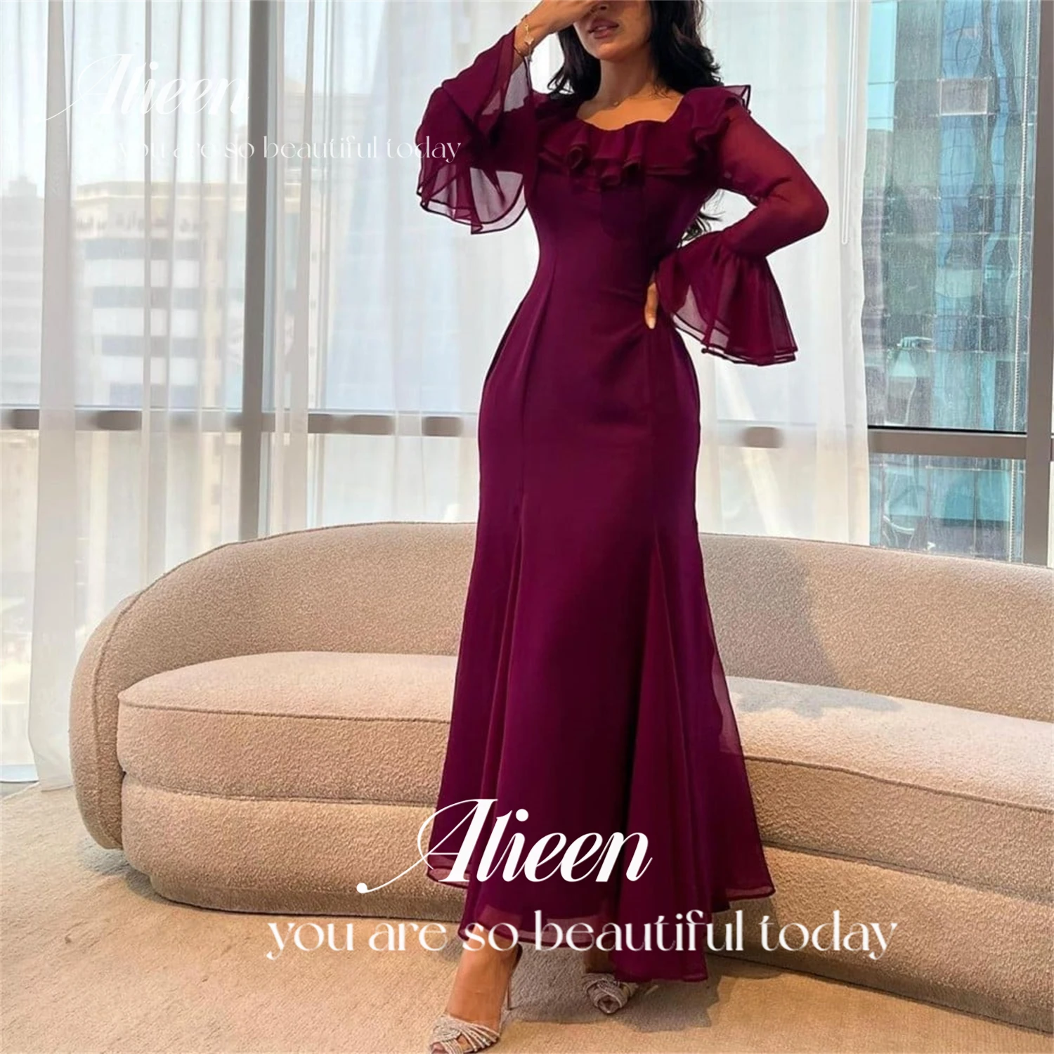 Aileen Grace Evening Dress Chiffon Eid Al-fitr Saudi Dresses Ball Gowns Long Women New Luxurious Luxury 2024 Prom Wedding Party