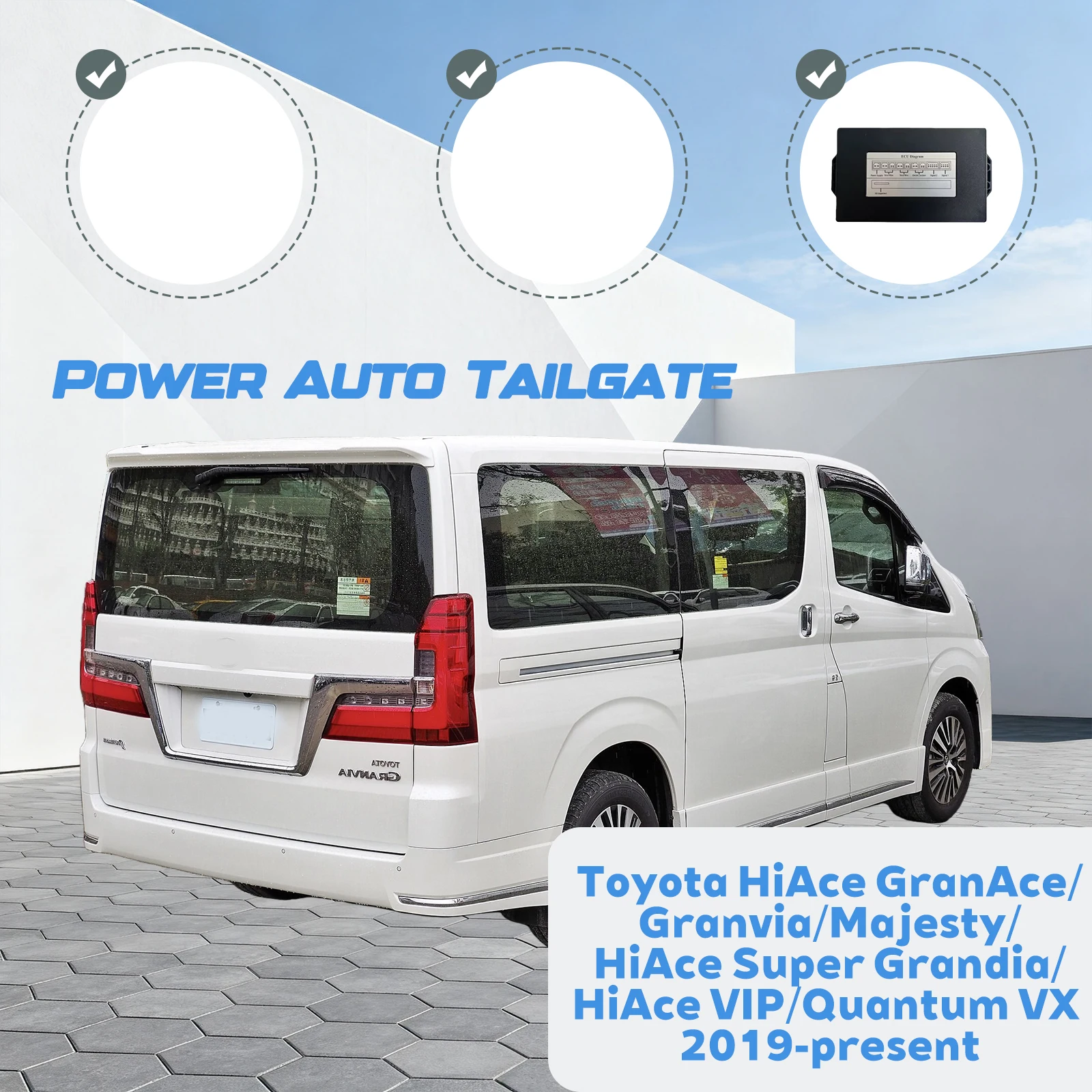 لسيارة Toyota HiAce GranAce/Granvia/Majesty/Quantum VX مجموعة الرفع الأوتوماتيكية لفتح صندوق السيارة الذكي الكهربائي للباب الخلفي