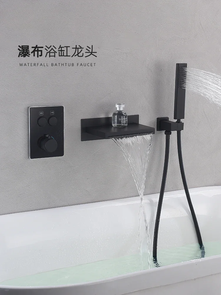 

gun gray all copper concealed into the wall and out of the constant temperature shower edge faucet black