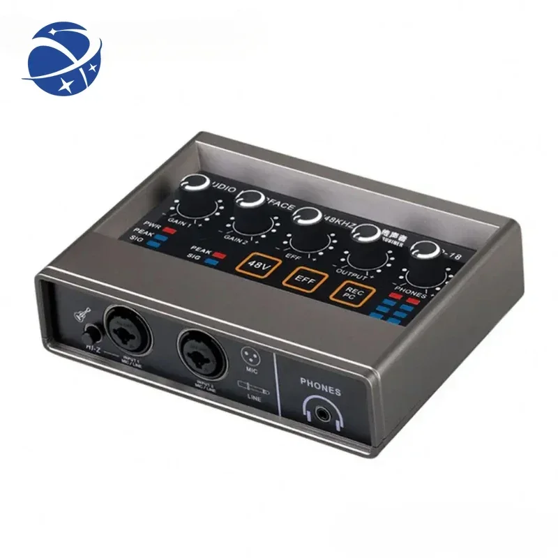 YYHC Mini Recording Usb Audio Interface Podcast Microphone Mixer Professional Sound Card