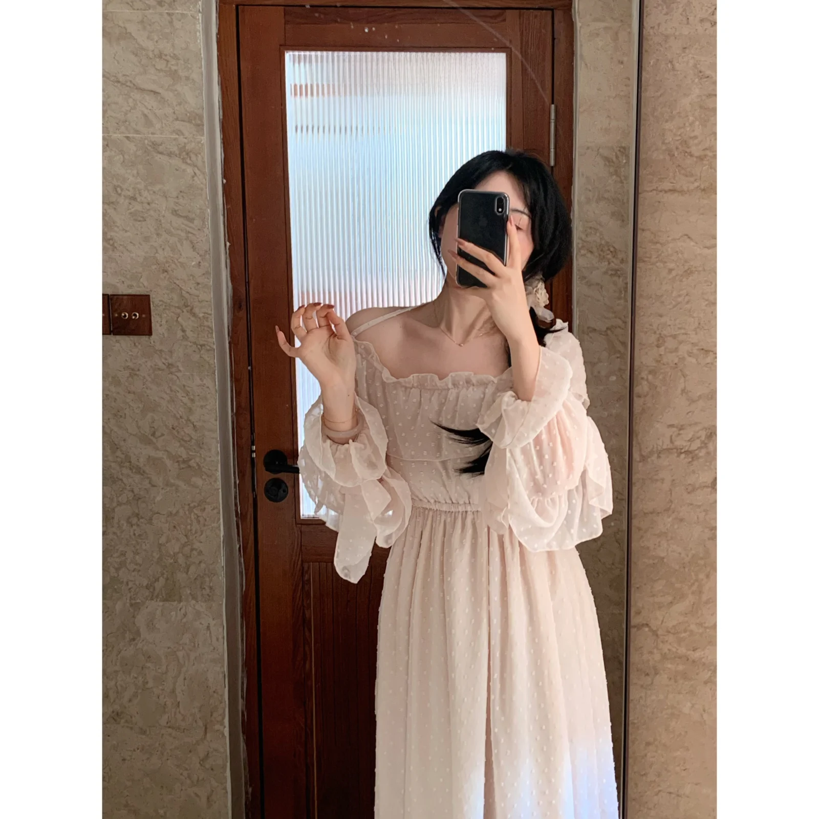 

South Ci 228 Lady Wisteria Frosted Velvet Chiffon Dr Gentle Fairy Sle Long Sve Polyester Fibre for Par Ocns