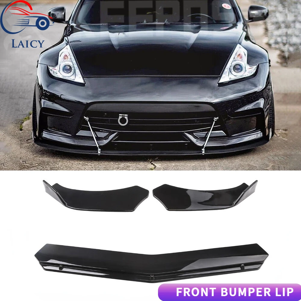 

LAICY For Nissan 370Z Nismo Coupe 2009-20 Car Front Bumper Lip Splitter Body Kit Chin Spoiler Anti Scratch Diffuser Lip Trim Dam