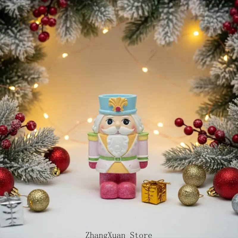 Weihnachts-Tisch-Nussknacker-Teelicht-Kerzenhalter aus Harz, festliche Dekorationen, Akzente für Kaminsimse und Regaldisplays, 3 – Detail 8