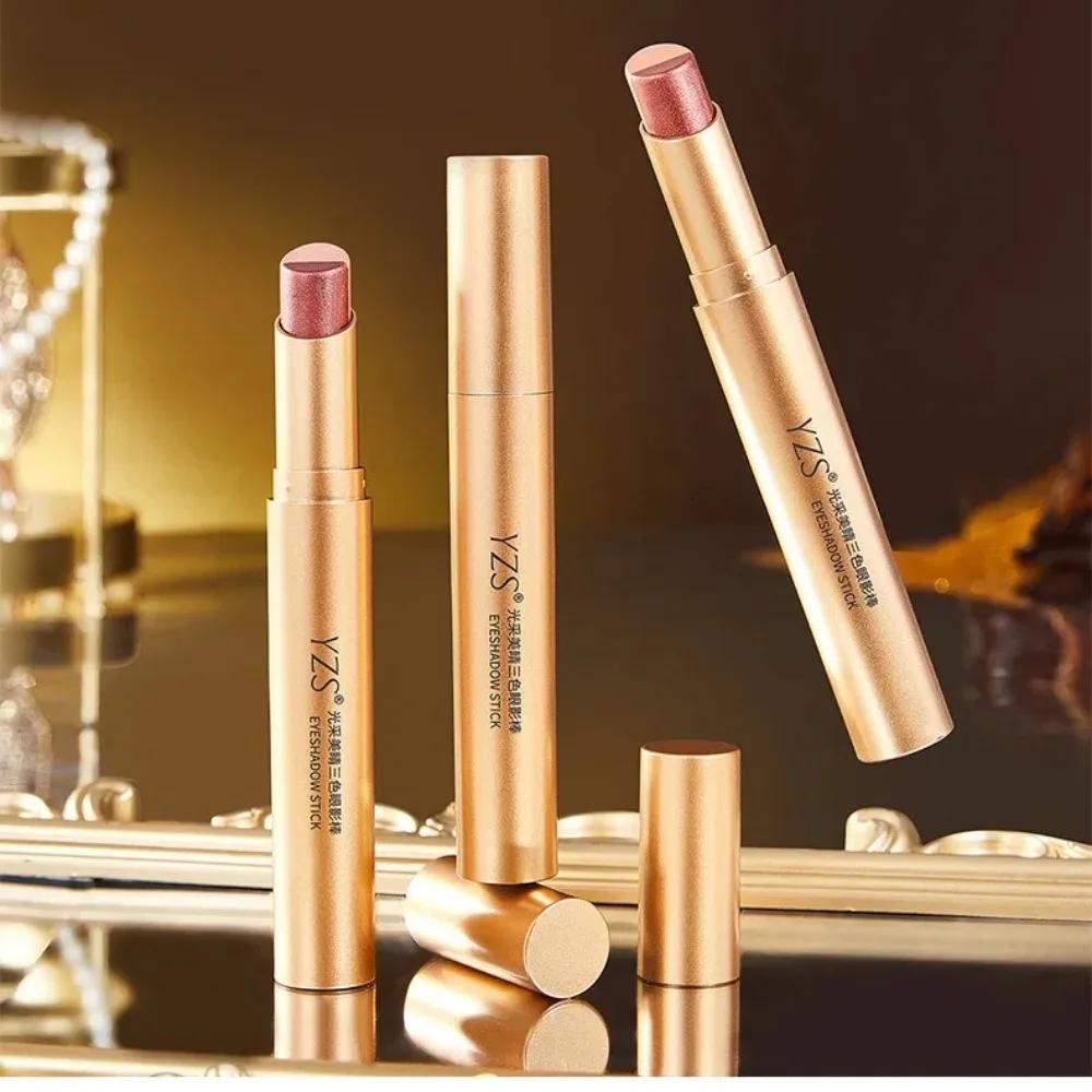 새로운 삼색 아이섀도우 스틱 방수 매트 마감 하이라이터 펜 오래 지속되는 아이 메이크업 빠른 메이크업