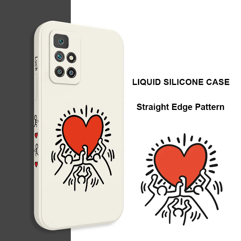 Lift Love Phone Case For Xiaomi Redmi 13C 12 12C 10 10C 10A 9 9T 9A 4G 5G Liquid Silicone Cover