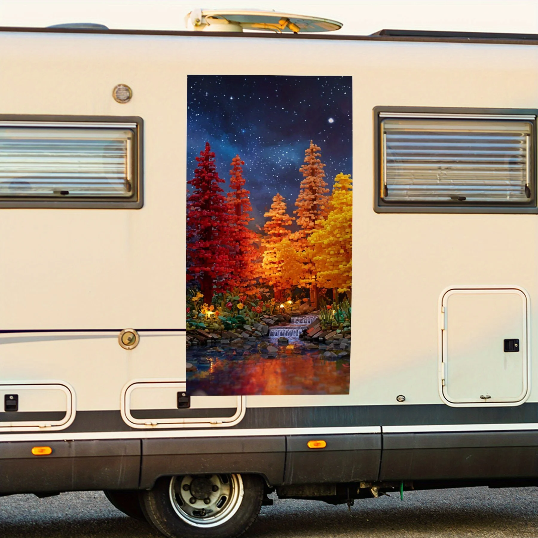 

Rainbow Forest - Vinyl Decal for RV Rear, Waterproof Self - Adhesive Vinyl Stickers for RV Tail and Bumper, Decoration - Protect