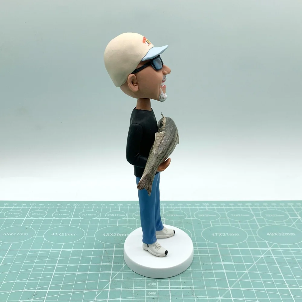 Custom fisherman bobblehead,fishing expert bobbleheads,fisherman sculptures,personalised fisherman exclusive souvenir/award,fish