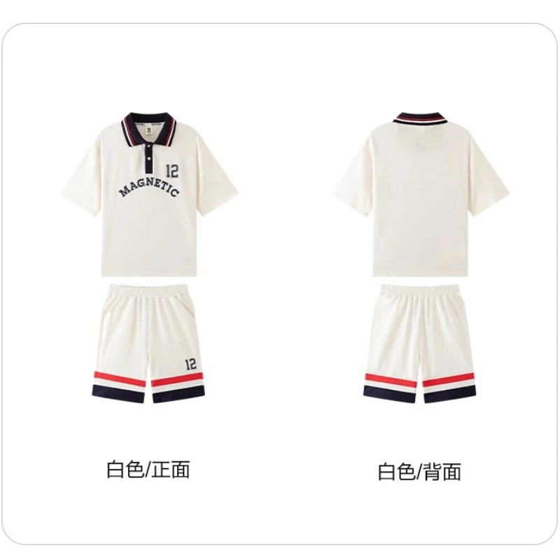 Summer Teenage Tennis Basebal Uniform Set Children Boy Letter T-shirts and Shorts Suit Kid Girl Top and Bottom Fashion Tracksuit