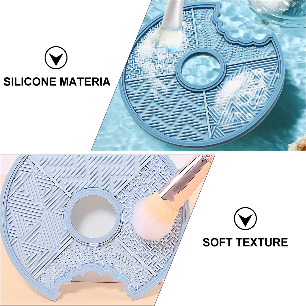 

2pcs Silicone Brush Cleaning Mat Makeup Tool For Brushes Deep Cleaning Durable Easy Use Reusable At Home