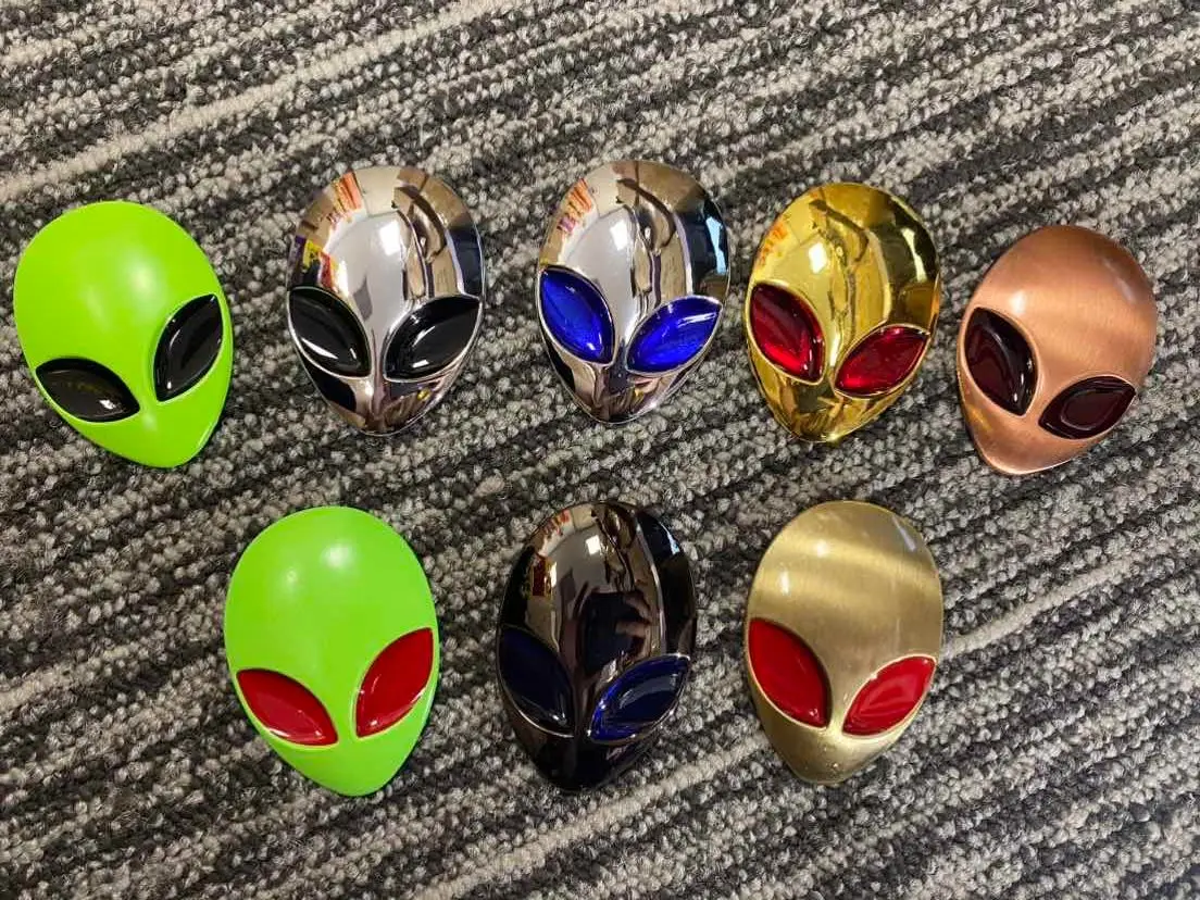 3D Alien Eye Logo UFO Metal Car Sticker Emblem Badge Auto Motorcycle Accessories Car Styling Alien Computer Decoration Decal