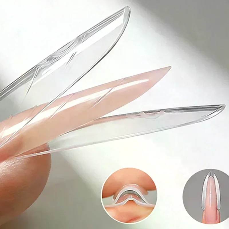 NEW Sandwich Dual Nail Forms 60pcs 15Size Quick Extensions-Dual Forms T-shaped Ellipse Manicure Forms Top Mold Bottom Mold 3D