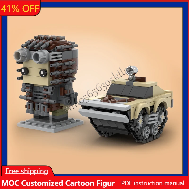 376 pièces MOC Série de figurines célèbres Bullet Farmer Peacemaker Car Brickheaded Model Jouets d'assemblage DIY Cadeaux pour enfants Collection et présentation
