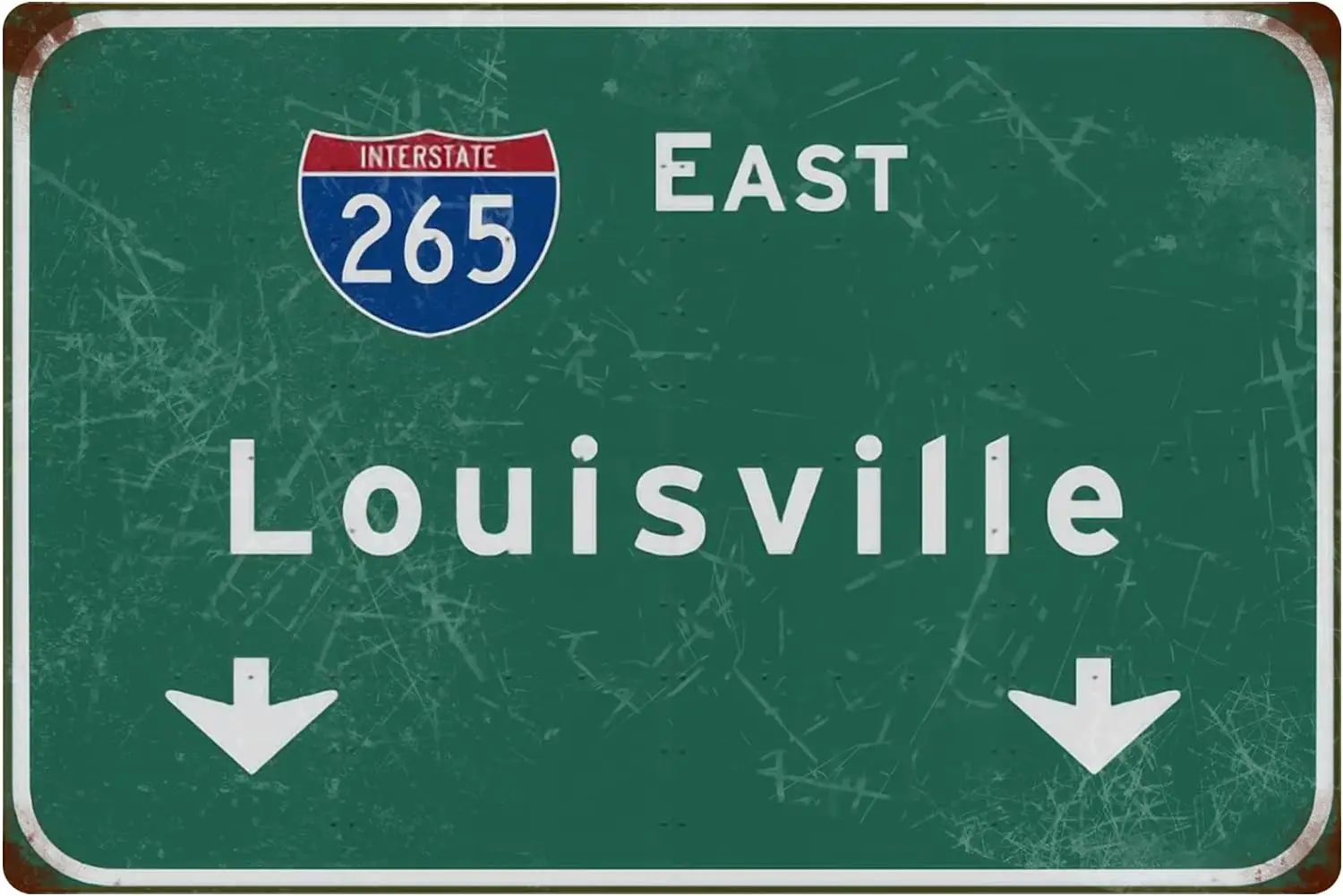 Tin Sign Vintage East Louisville Interstate 265 Direction Signage Signage Bar Club Restaurant Wall Decoration 12x8 Inches