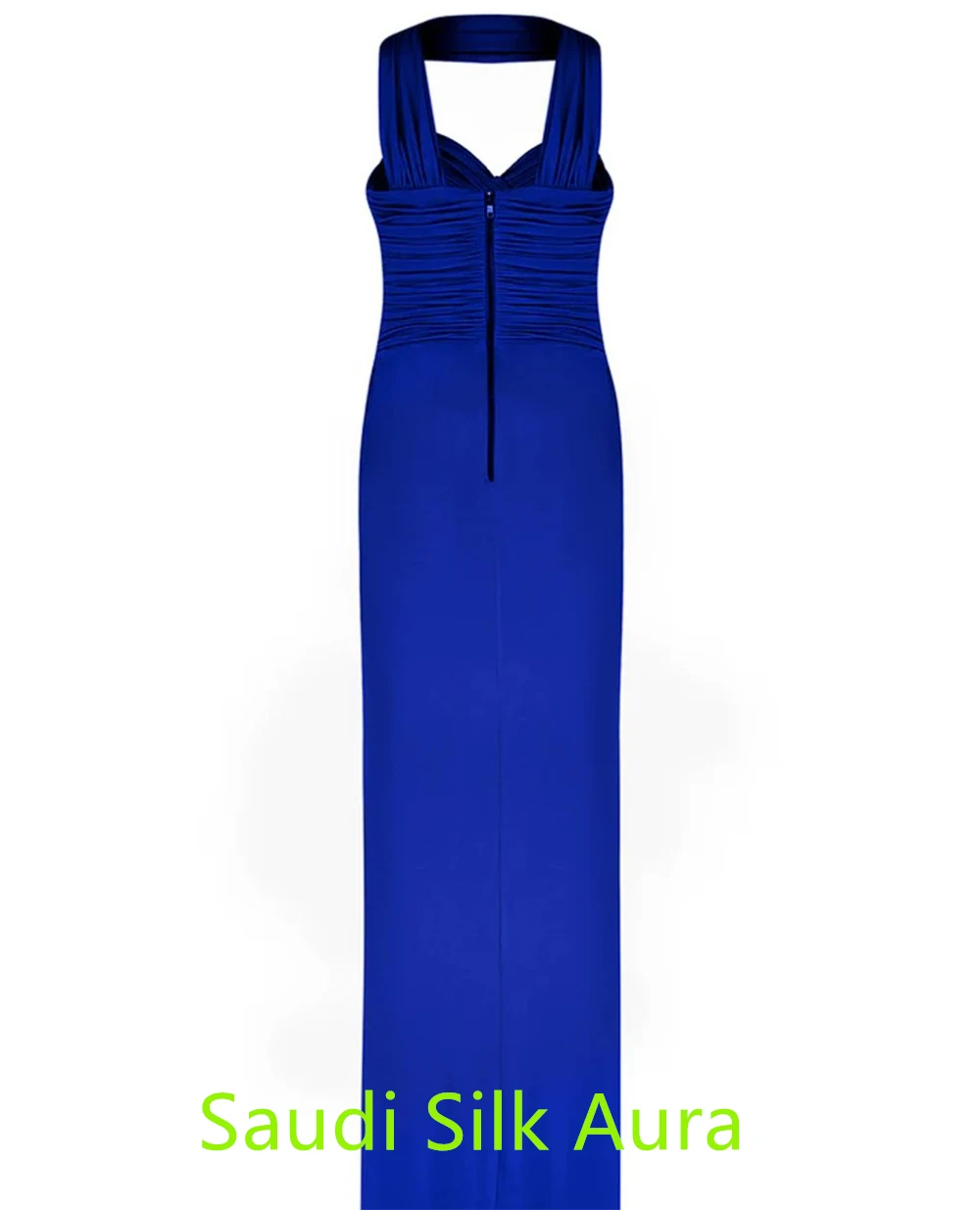 Customized Fashion  Blue Jersey Homecoming Dress Exquisite Strapless Ruched Mermaid Zipper Back Customized  Vestido De Festa