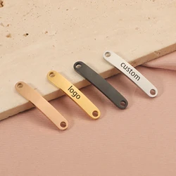5Pcs Stainless Steel Curved Strip Blank Connectors DIY for Bracelet Necklace Jewelry Making Support Custom Engraving Text