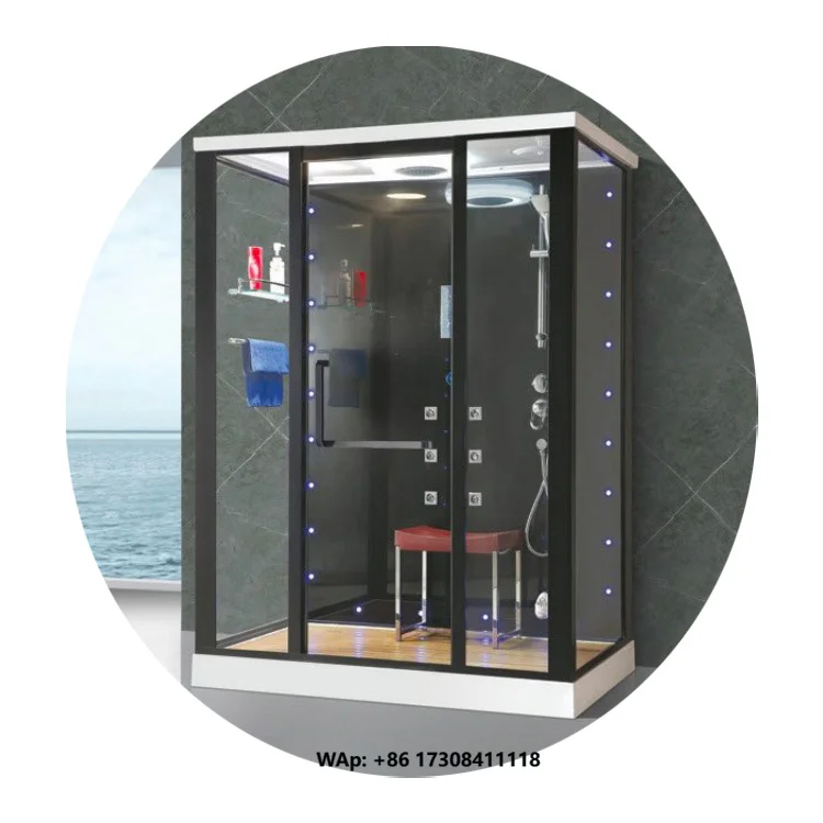 Custom Indoor Modern Home Combined Cabin 2 People Shower Steam Sauna Room