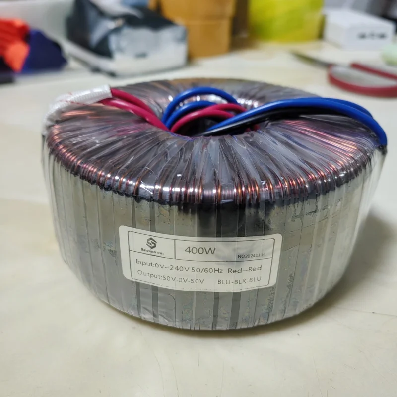 Customized OFC 4N 400W input 110V 220V 230V output 9V 12V 15V 18V 24V audio toroidal transformer for audio amplifier