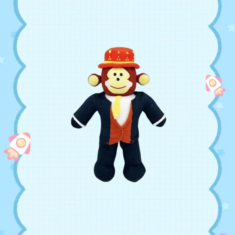 

Kawai Steal a Brainrot Jandel, мягкая игрушка с персонажем мультфильма, черная обезьянка, корона, люстра, подарок на день рождения, Рождество для детей