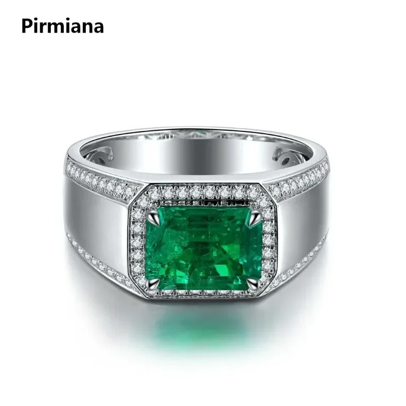 Pirmiana Classic S925 Silver 2.42ct Lab Grown Emerald Engagement ring for Women