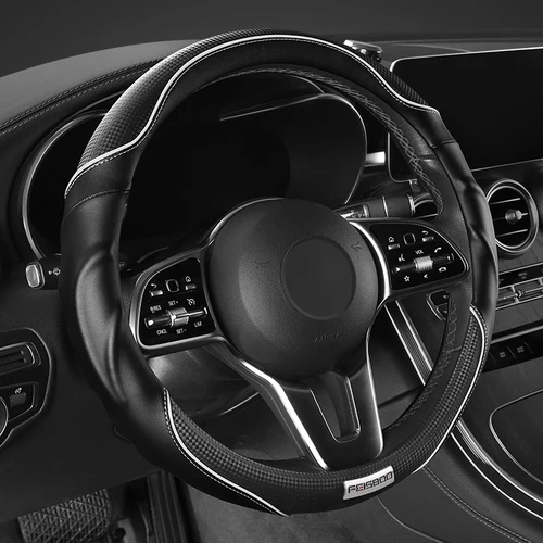 Protector para volante de coche deportivo 3D premium: antideslizante y amortiguador, agarre ergonómico, diseño de contorno dinámico, se adapta a 14,5-15""