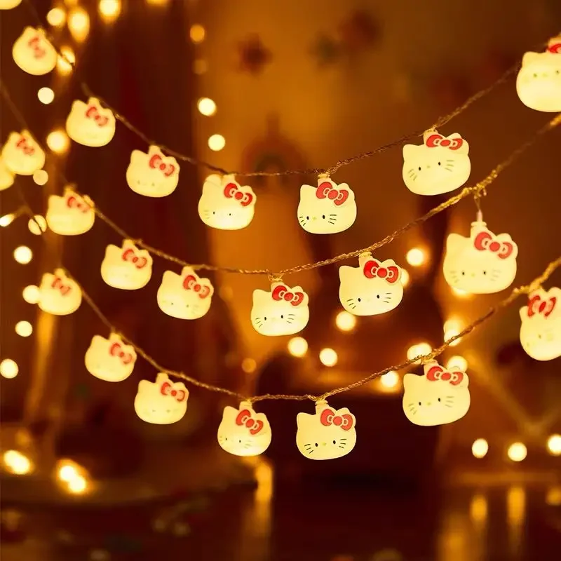 Hello Kitty-Guirxiété Lumineuse Kawaii Sanurgente pour Bol, Décoration de Chambre de Noël, Cadeaux d'Anniversaire Adorables