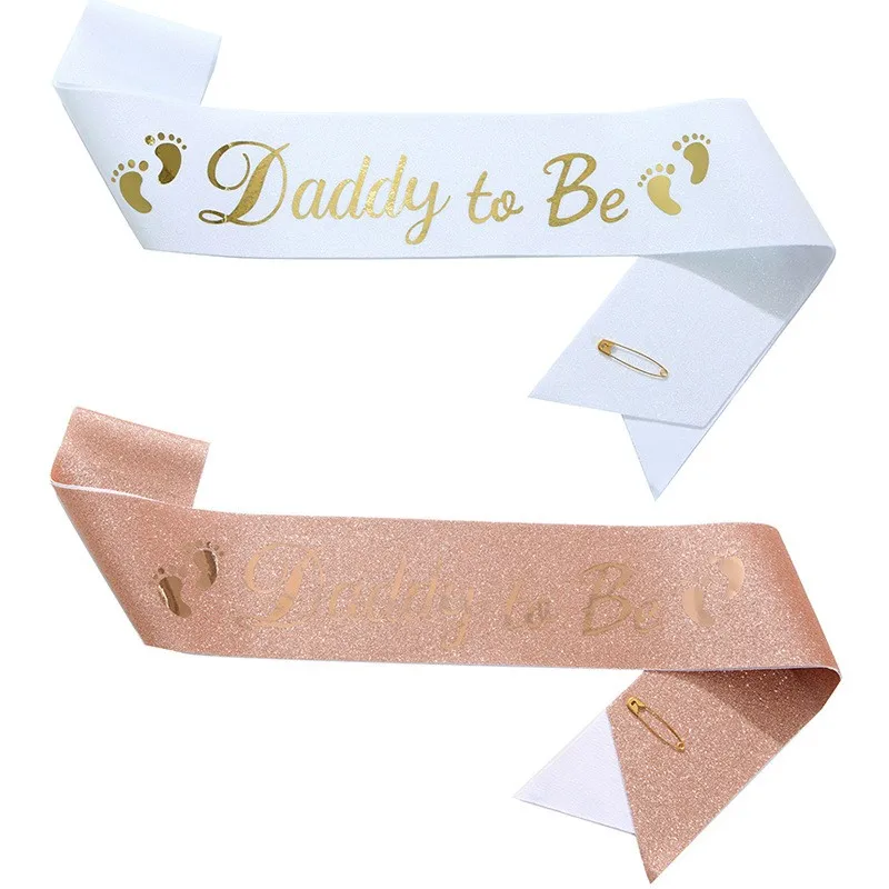 3pc/set Baby Shower Mommy To Be/mummy To Be Rose Gold Headband Crown Brooch Satin Sash Set Boy Girl Gender Reveal Birthday Party