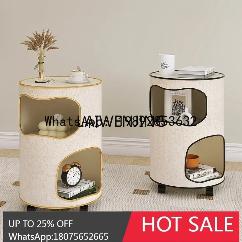 LYY round bedside table 2024 new extremely narrow bedside small locker