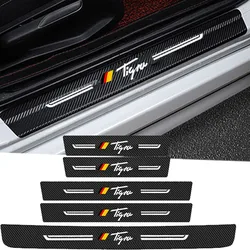 Carbon Fiber Car Rear Trunk Sill Protector Stickers for Opel Tigra Emblem Door Threshold Scuff Plate Decals Pedal Guards Strip